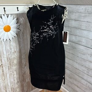 Black Velvet Midi Dress, Size S, NWT